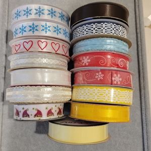 Mix Ribbon 5/8 in Sheer Grosgrain Satin Organza - 62 yards